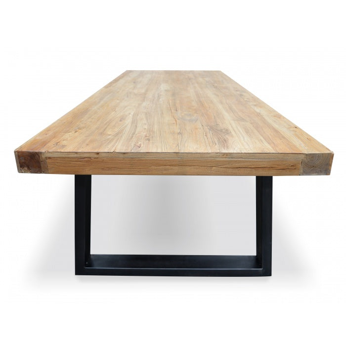 Hellen 1.98m Reclaimed Elm Wood Dining Table - Notbrand