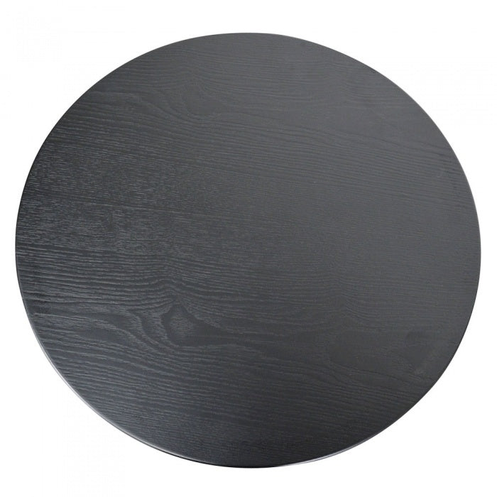 Alexa Round Wood Top Side Table - Black - Notbrand