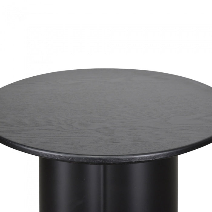 Alexa Round Wood Top Side Table - Black - Notbrand
