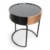 Scandinavian Copmact Side Table - Walnut - Black - Notbrand