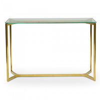 Sandy Glass Console Table - Gold Base 1.2m - Notbrand