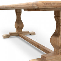 Rino Elm Wood Dining Table - Rustic Natural 2.4m - Notbrand