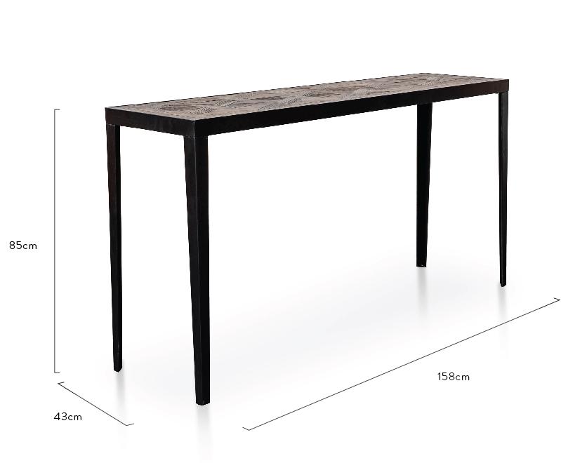 Anna Recycled Elm Console Table - Dark Natural - Notbrand
