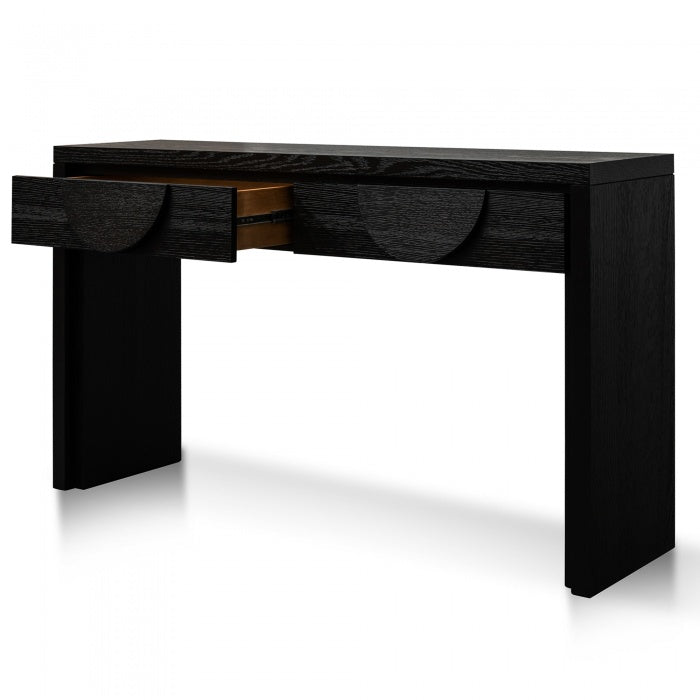 Alethea Console Table - Textured Ebony Black 1.4m - Notbrand