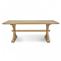 Elena Elm Wood Dining Table 1.98m - Natural Oak Colour - Notbrand