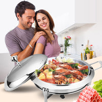Stainless Steel Chafing Dish Round With Glass Top Lid - Notbrand