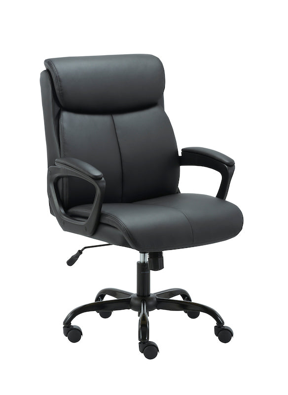 Doux Mid-back Office Chair In Black - Leather - Notbrand