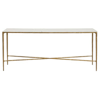 Heston Console Table Marble Top - Large Brass - Notbrand