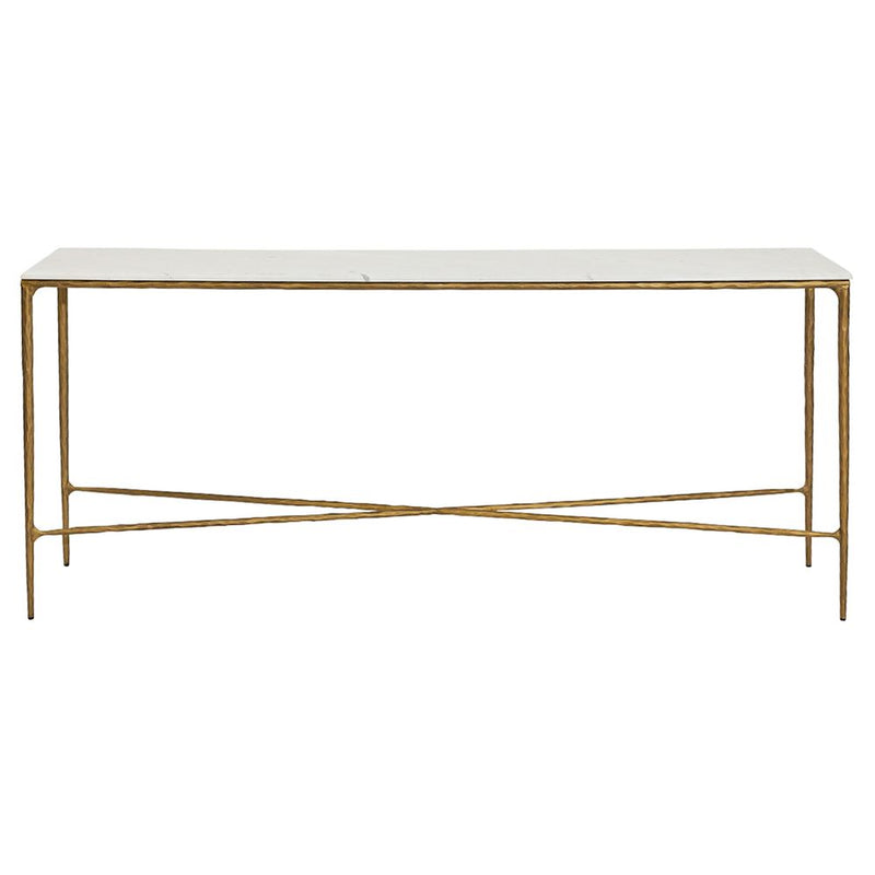 Heston Console Table Marble Top - Large Brass - Notbrand
