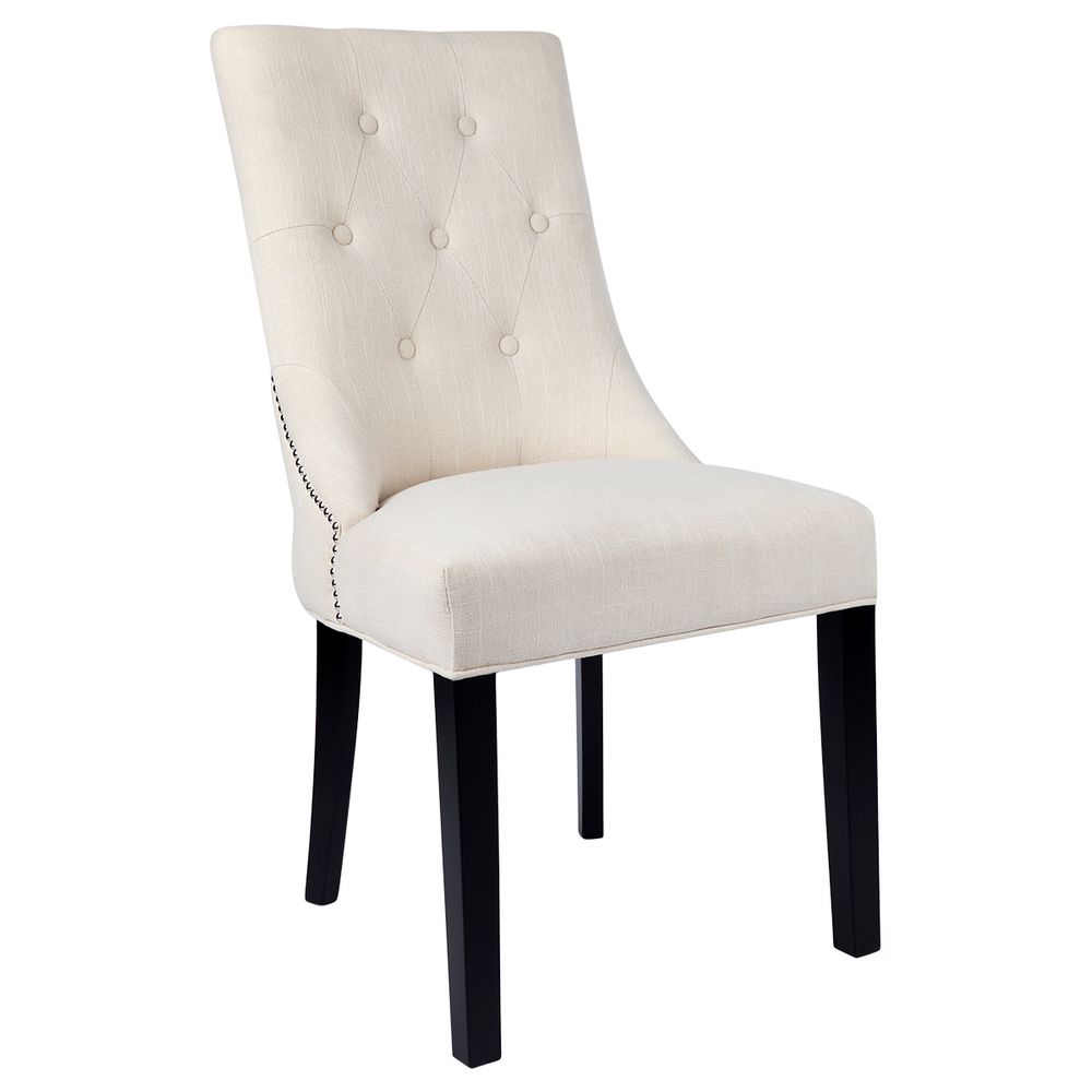 Set of 2 London Modern Dining Chair - Natural Linen - Notbrand