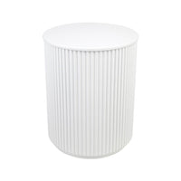 Nomad Linear Pattern Round Side Table - White - Notbrand
