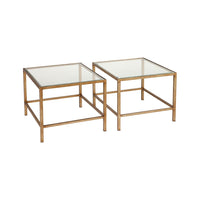 Cocktail Glass Nesting Square Coffee Table - Antique Gold - Notbrand