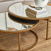 Serene Antique Nesting Coffee Tables - Gold - Notbrand