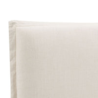 Brighton Slip Cover Queen Bedhead with Valance - Natural Linen - Notbrand