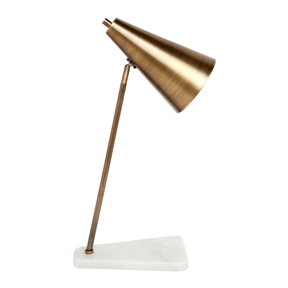 Jaggar Marble Task Lamp with White Base - Brass - Notbrand
