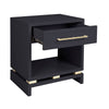 Pearl Satin Finish Bedside Table - Small Black - Notbrand
