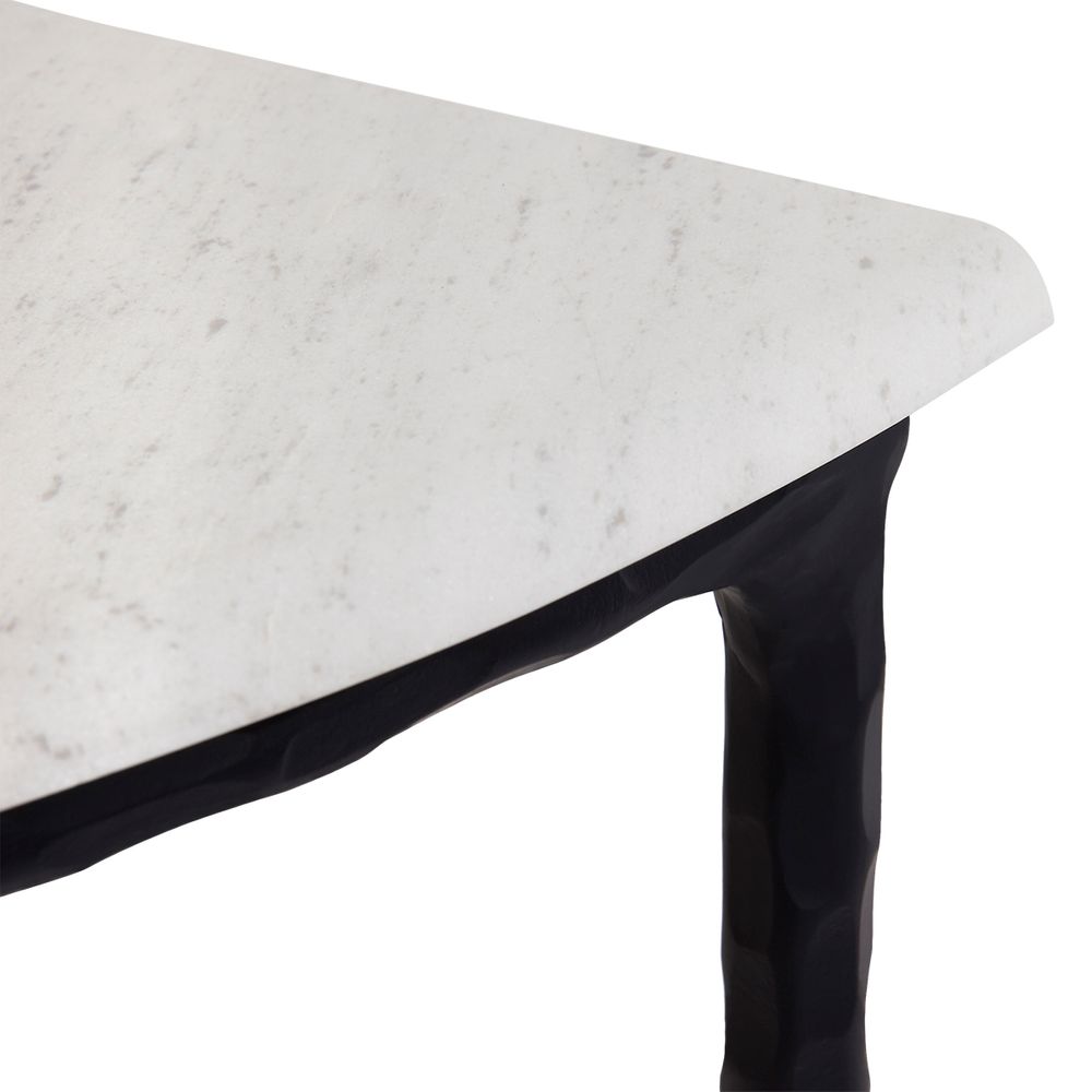 Heston solid Marble Demilune Table - Black - Notbrand