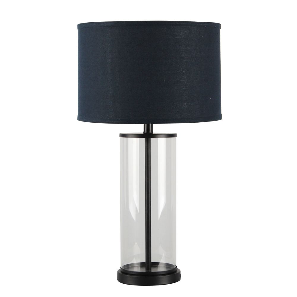 Left Bank Table Lamp - Black Base with Navy Shade - Notbrand