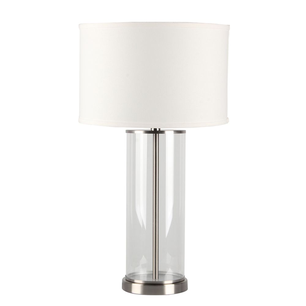 Left Bank Table Lamp - Nickel Base with White Shade - Notbrand