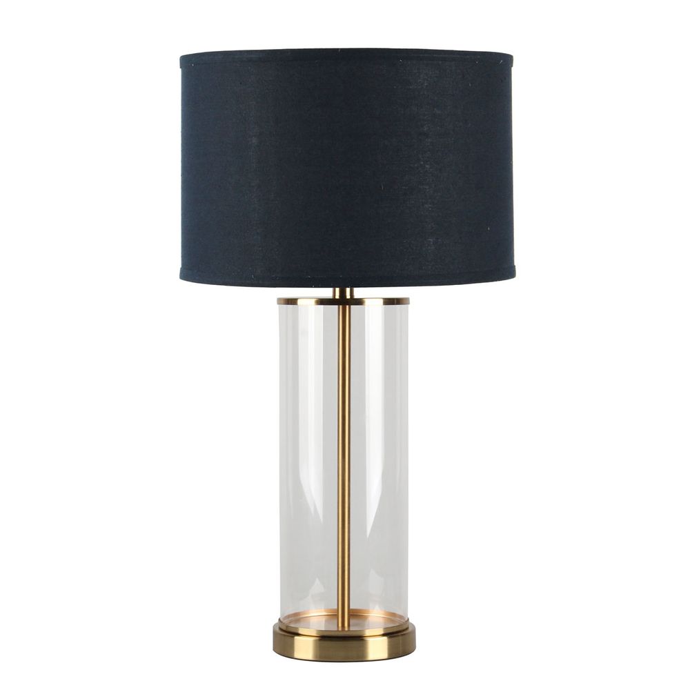 Left Bank Table Lamp - Brass Base with Navy Shade - Notbrand