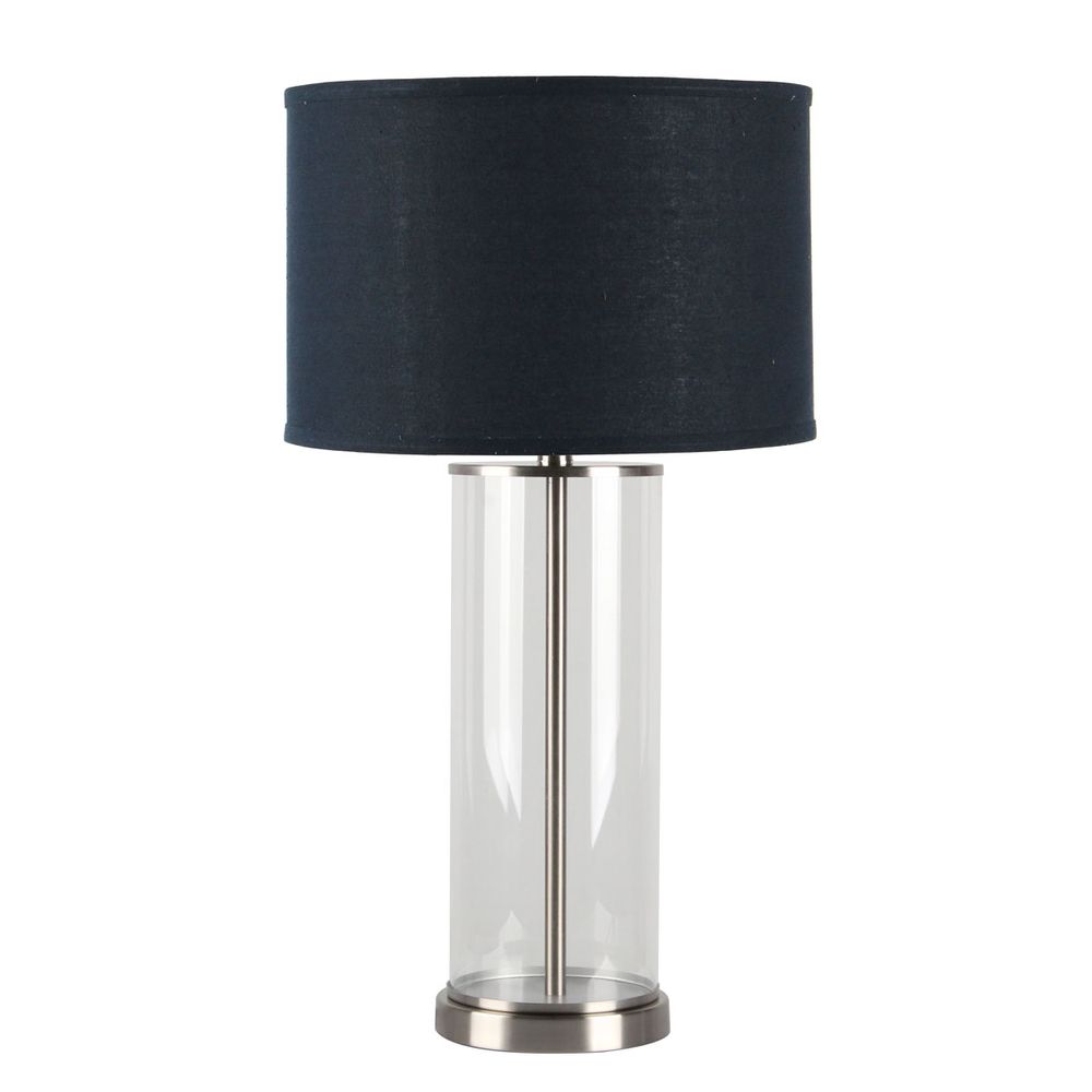 Left Bank Table Lamp - Nickel Base with Navy Shade - Notbrand