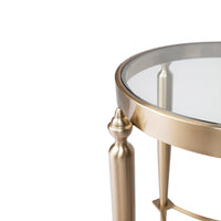 Jak Glass Round Side Table - Gold - Notbrand