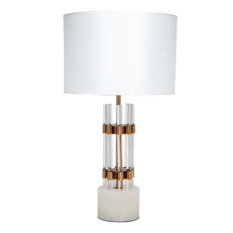 Abbey Marble Base Table Lamp - White - NotBrand(1)