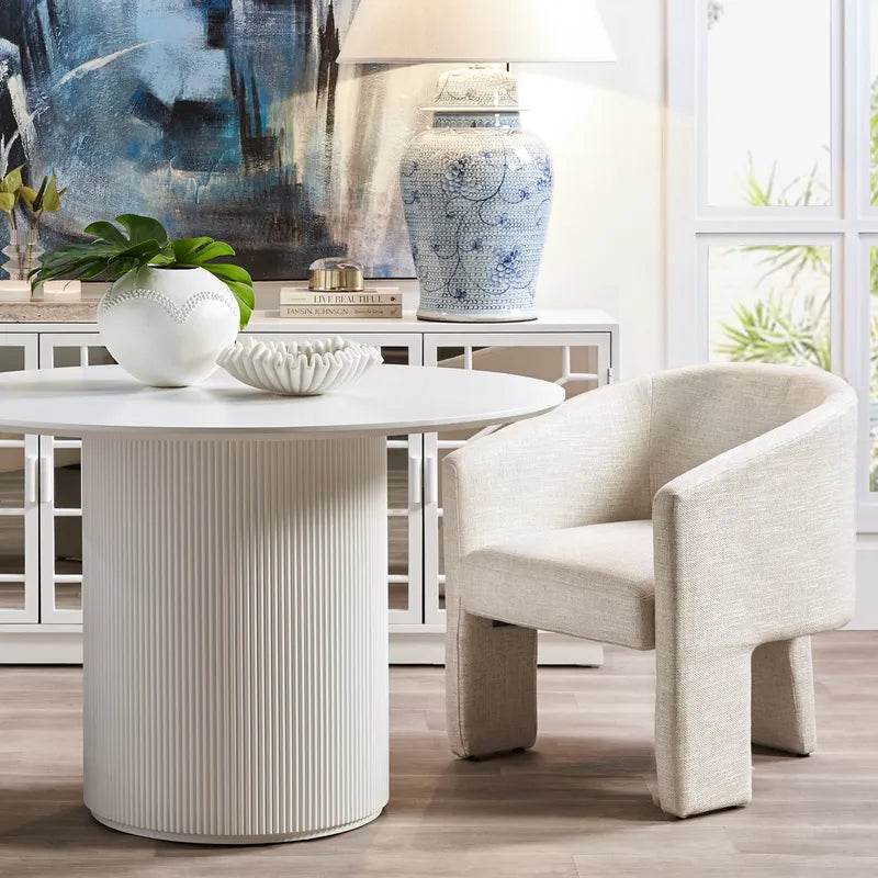 Arlo Round Dining Table - 1.2m White - Notbrand