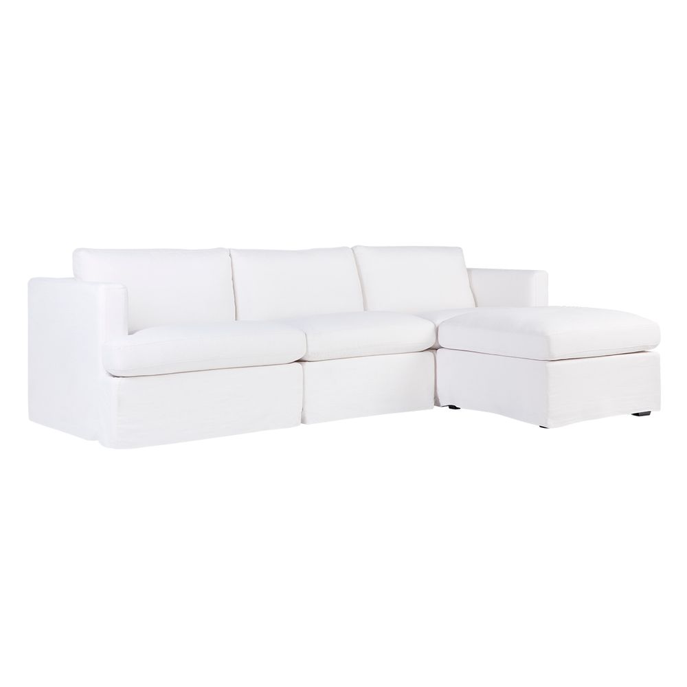 6 Linen Option Birkshire Slip Cover Modular Sofa - White - Notbrand