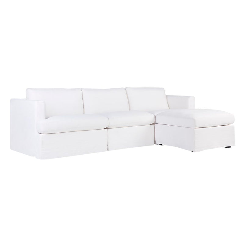 6 Linen Option Birkshire Slip Cover Modular Sofa - White - Notbrand