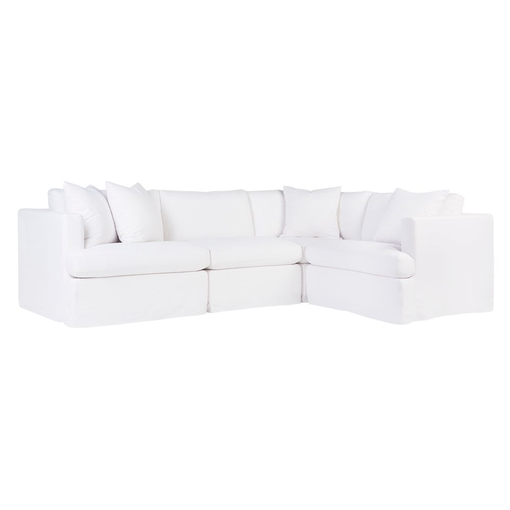 Birkshire Slip Cover Modular Linen  Sofa - White Option 1 - Notbrand