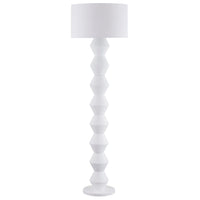 Abstract Floor Lamp with Linen Shade- White - Notbrand
