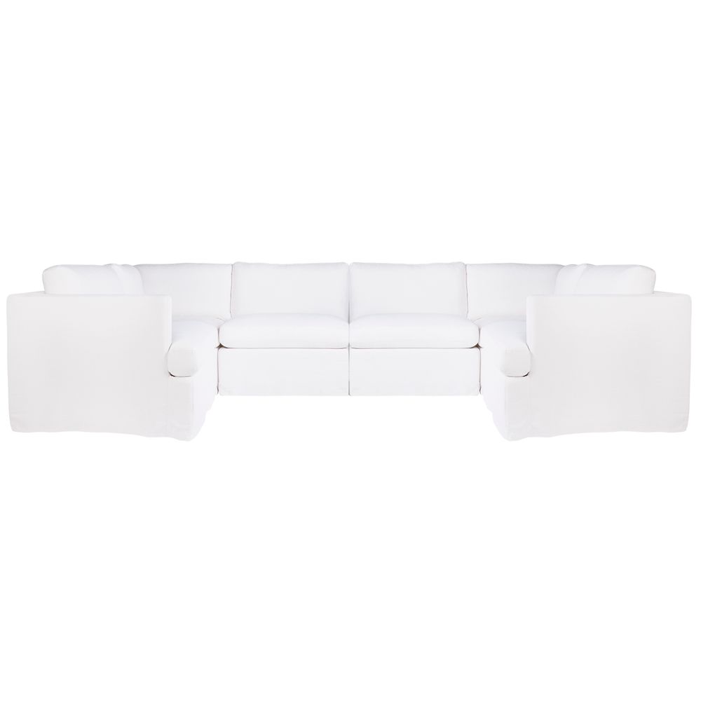 Birkshire Slip Cover Modular Linen Sofa - White Option 5 - Notbrand