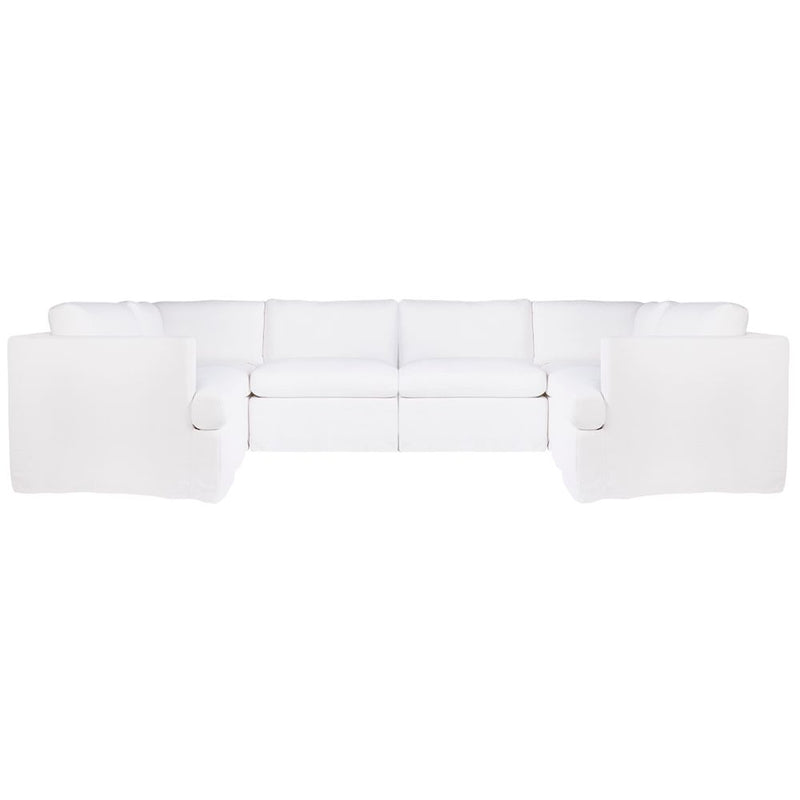 Birkshire Slip Cover Modular Linen Sofa - White Option 5 - Notbrand