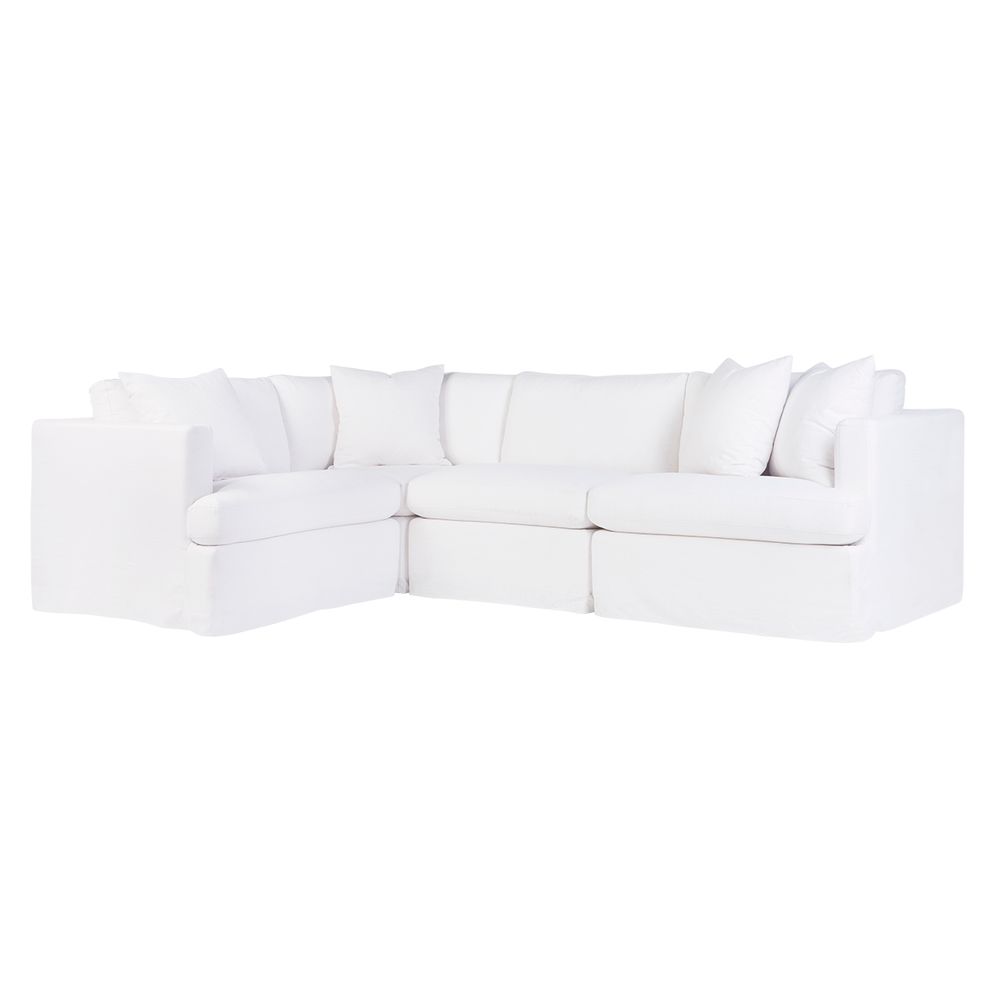 Birkshire Slip Cover Modular Linen Sofa - White Option 2 - Notbrand