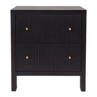 Ariana Bedside Table with Gold Handles - Large Black - Notbrand
