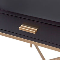 Nessa Bedside Table in Gold Frame - Black - Notbrand