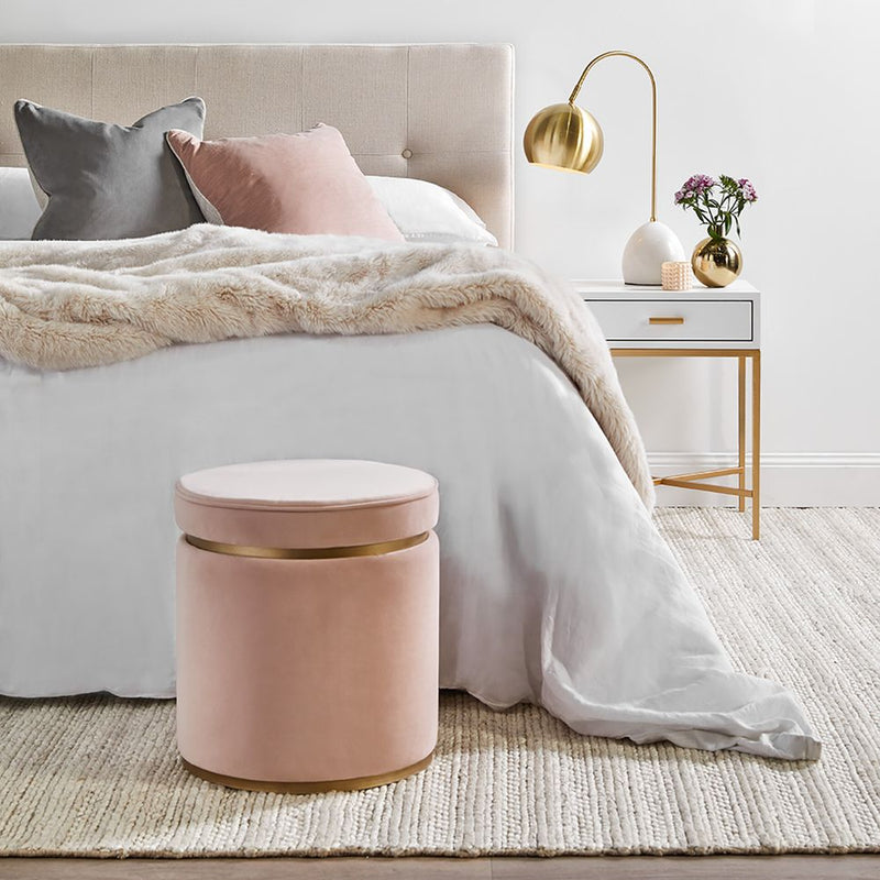 Nessa Bedside Table in Gold Frame - White - Notbrand