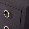 Astley Upholstered Bedside Table with Brass Handles - Black - Notbrand