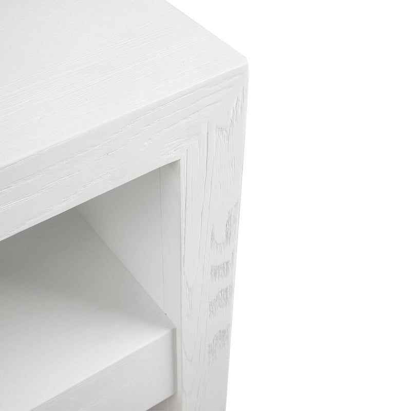 Axel Solid Oak Side Table - White - Notbrand