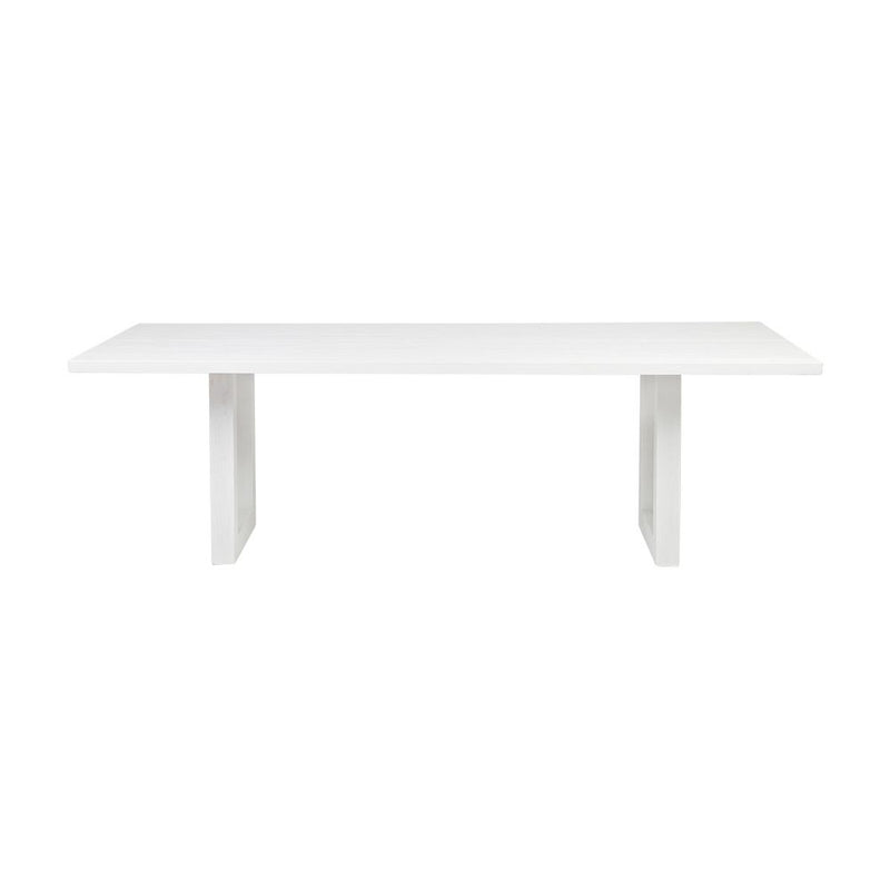 Leeton Oak Wood Dining Table - 2m White - Notbrand