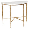 Heston Solid Marble Demilune Table - Brass - Notbrand