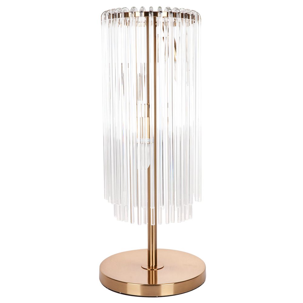 Zara Table Lamp Crystal Rods Cascade - Brass - Notbrand