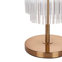 Zara Table Lamp Crystal Rods Cascade - Brass - Notbrand