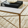 Heston Rectangle White Marble Coffee Table - Brass - Notbrand