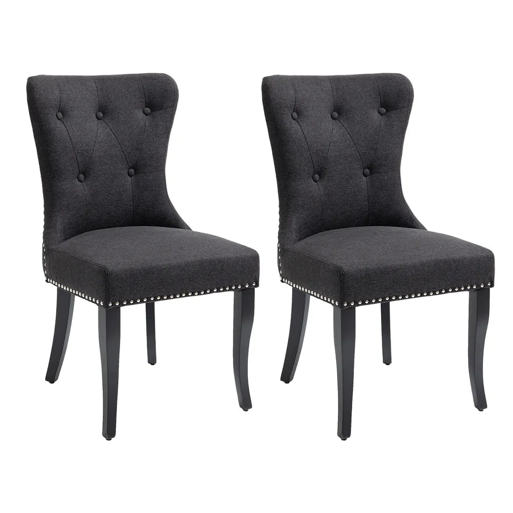 Set of 2 Lugano Dining Chair - Black - Notbrand