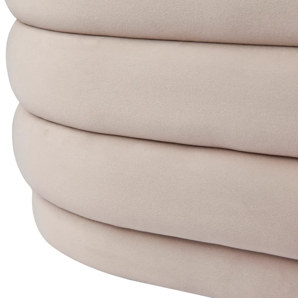 Demi Upholstered Storage Bench Ottoman - Nude Velvet - Notbrand