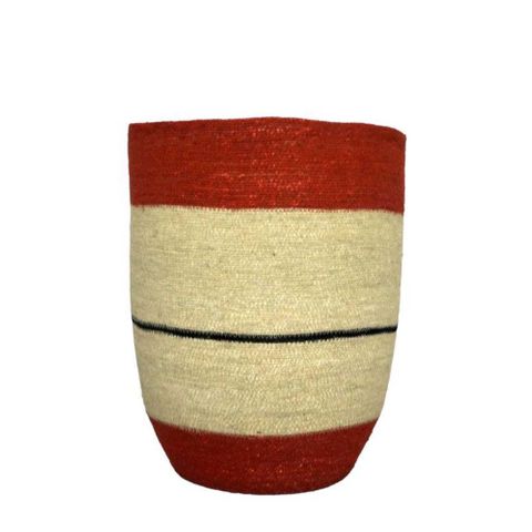Jeno Terracotta Woven Basket - Multicolour - Notbrand