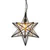 Star Brass & Glass Ceiling Pendant in Black - Large - Notbrand