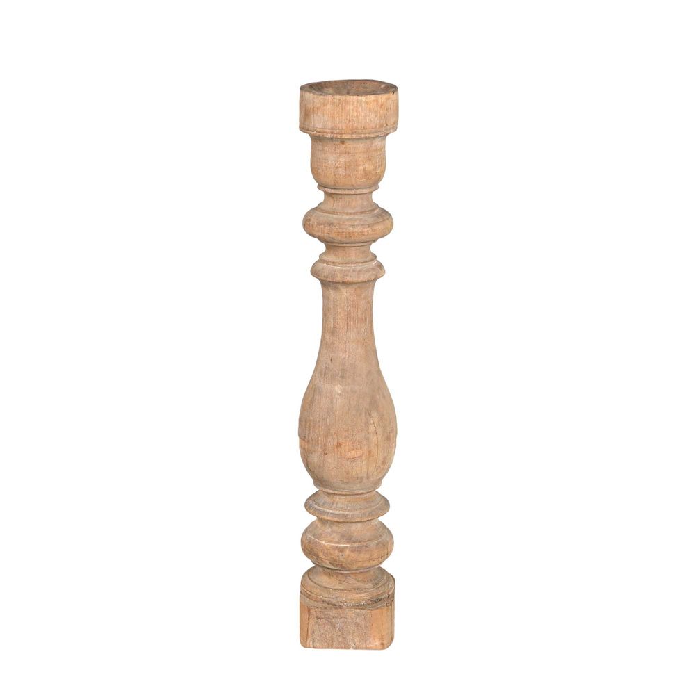 Metarot Carved Candle Holder in Natural - Large - Notbrand